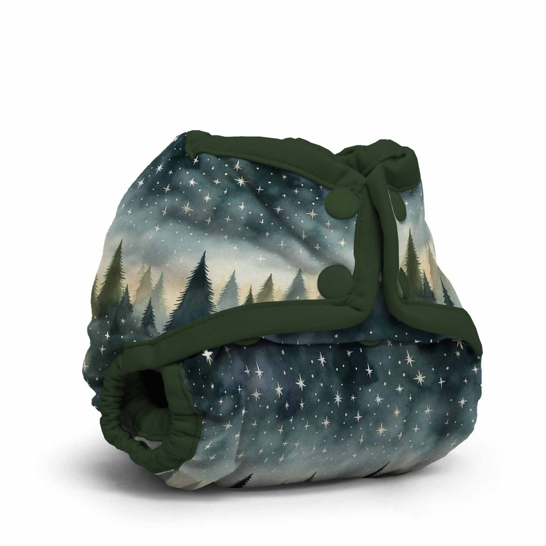 Rumparooz Newborn Cloth Diaper Cover by Kanga Care in Stargazing with a mystical forest and stars