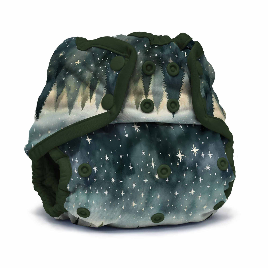 Rumparooz One Size Cloth Diaper Cover by Kanga Care in Stargazing with a mystical forest and stars