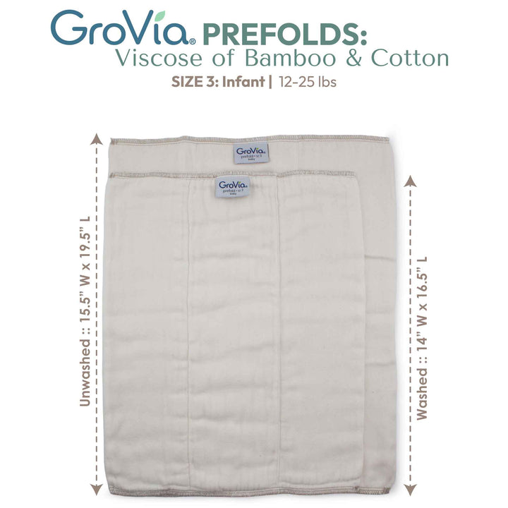 GroVia Bamboo Prefold Cloth Diapers