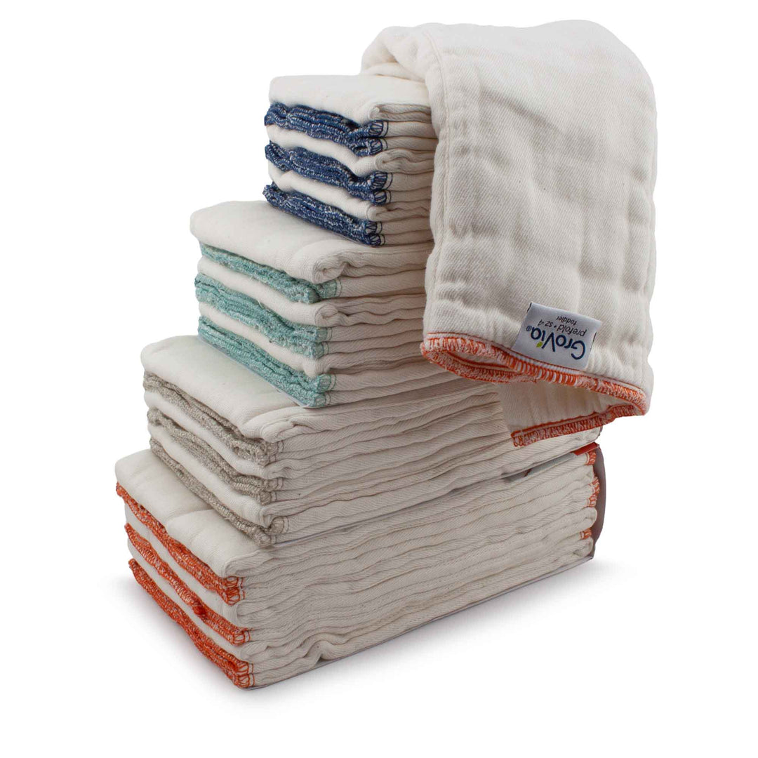 baby-ecoページ GroVia Bamboo Prefold Cloth Diapers | Organic Cotton & Bamboo Prefolds