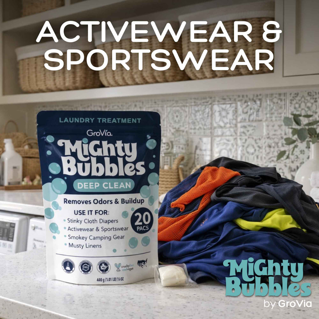 GroVia Mighty Bubbles Laundry Treatment | Deep Clean Odor, Residue