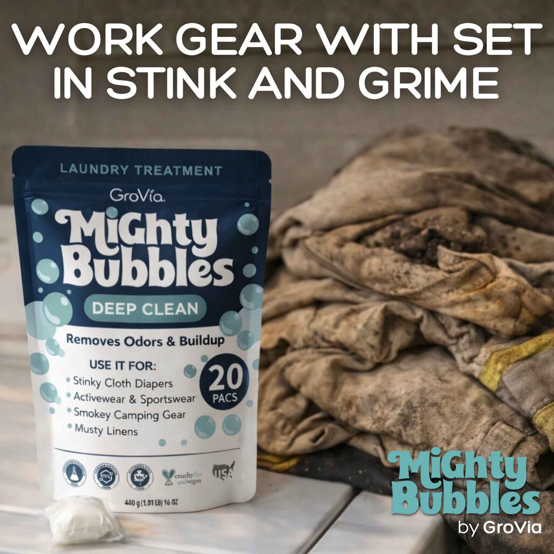 GroVia Mighty Bubbles Laundry Treatment | Deep Clean Odor, Residue