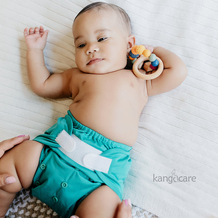 One Size Peacock Cover (Aplix) and Kanga Care Teething Ring